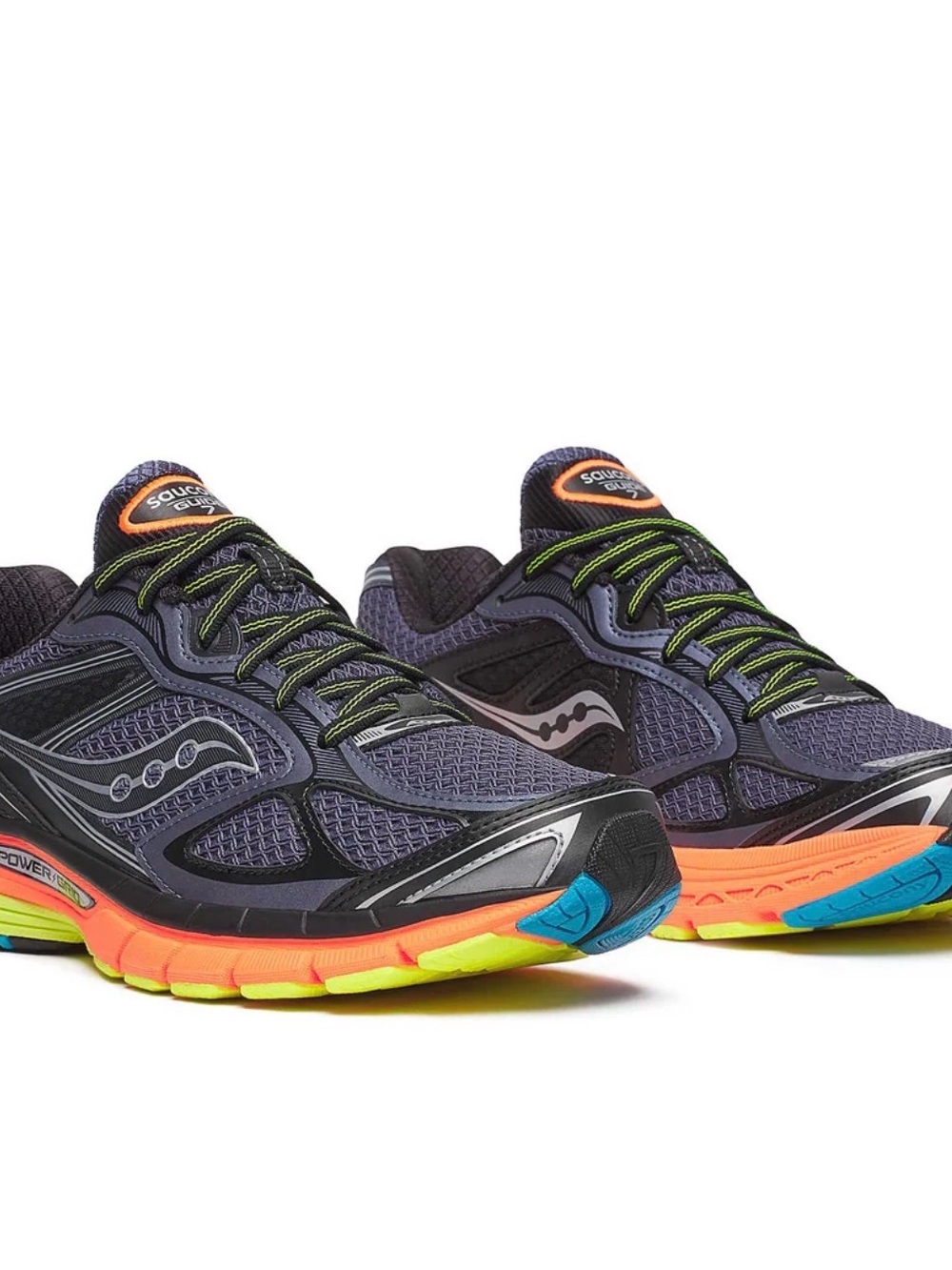 Saucony Purple Running Shoes with Neon Orange & Lime Accents